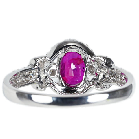 K18WG RUBYルビーリング R1.06ct D0.29ct 2.8g #14