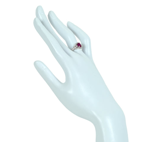 K18WG RUBYルビーリング R1.06ct D0.29ct 2.8g #14
