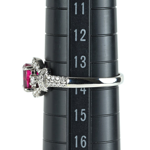 K18WG RUBYルビーリング R1.06ct D0.29ct 2.8g #14