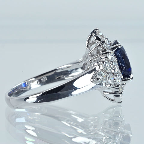 【中古】K18WG SAPPHIRE サファイアリング S2.08ct D0.98ct 4.8g #13