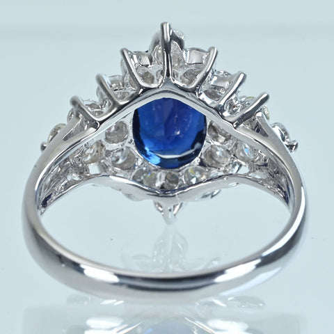 【中古】K18WG SAPPHIRE サファイアリング S2.08ct D0.98ct 4.8g #13