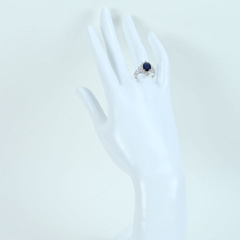 【中古】K18WG SAPPHIRE サファイアリング S2.08ct D0.98ct 4.8g #13