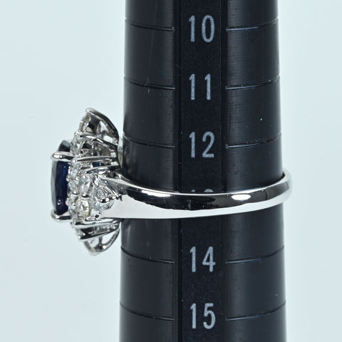 【中古】K18WG SAPPHIRE サファイアリング S2.08ct D0.98ct 4.8g #13