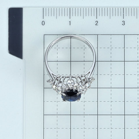 【中古】K18WG SAPPHIRE サファイアリング S2.08ct D0.98ct 4.8g #13