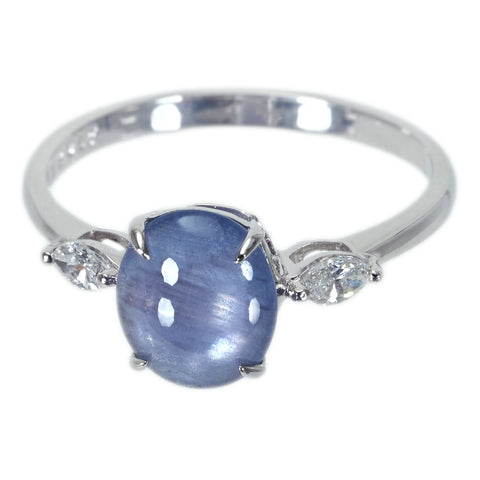 【中古】K18WG STAR SAPPHIRE スターサファイアリング SS2.067ct D0.16ct 2.2g #13.5