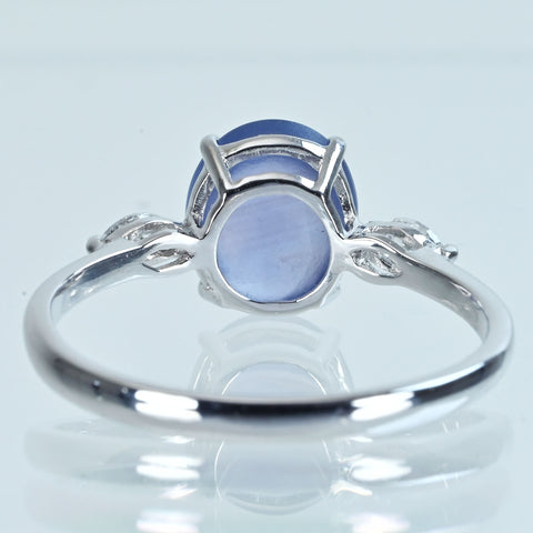 【中古】K18WG STAR SAPPHIRE スターサファイアリング SS2.067ct D0.16ct 2.2g #13.5