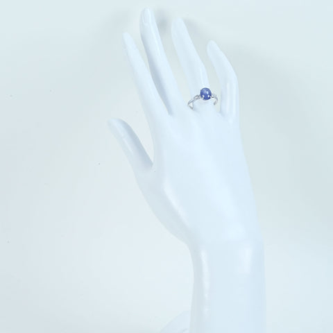 【中古】K18WG STAR SAPPHIRE スターサファイアリング SS2.067ct D0.16ct 2.2g #13.5