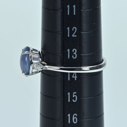 【中古】K18WG STAR SAPPHIRE スターサファイアリング SS2.067ct D0.16ct 2.2g #13.5