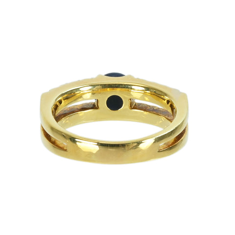 【中古】K18YG STAR SAPPHIREスターサファイアリング SS1.56ct D0.52ct 8.7g #14