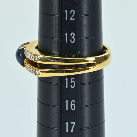 【中古】K18YG STAR SAPPHIREスターサファイアリング SS1.56ct D0.52ct 8.7g #14