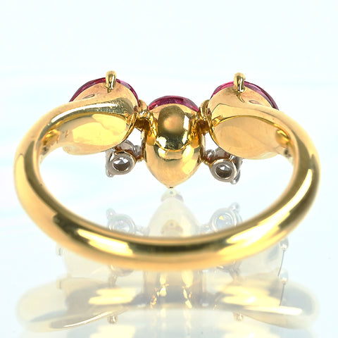 【中古】K18YG GARNET ガーネットリング 1.18ct D0.03ct 4.9g #10