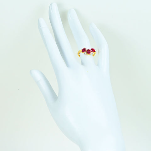 【中古】K18YG GARNET ガーネットリング 1.18ct D0.03ct 4.9g #10