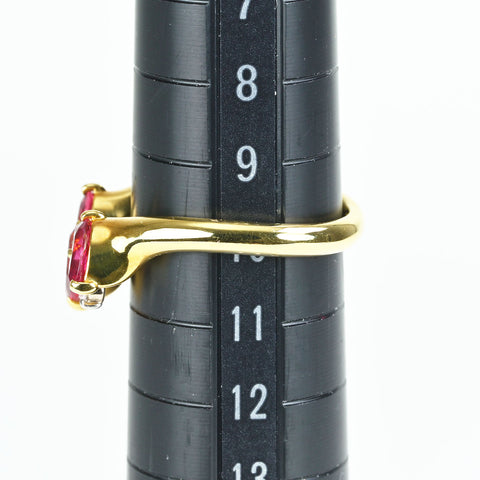 【中古】K18YG GARNET ガーネットリング 1.18ct D0.03ct 4.9g #10