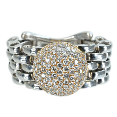 【中古】K18WG/YG DIAMOND RING ダイヤモンドチェーンリング D0.78ct 11.4g #12.5