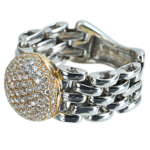 【中古】K18WG/YG DIAMOND RING ダイヤモンドチェーンリング D0.78ct 11.4g #12.5