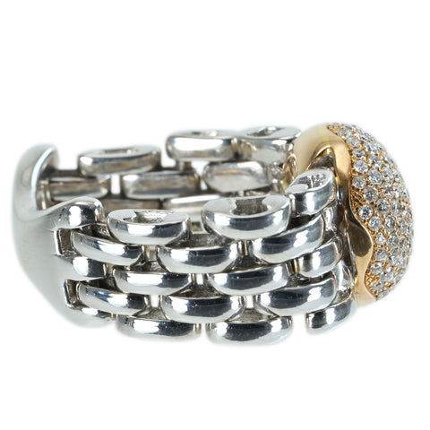【中古】K18WG/YG DIAMOND RING ダイヤモンドチェーンリング D0.78ct 11.4g #12.5