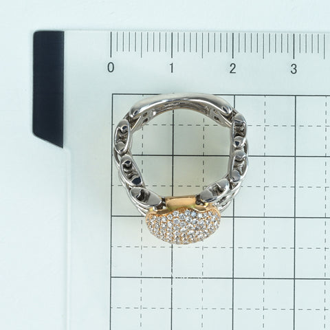 【中古】K18WG/YG DIAMOND RING ダイヤモンドチェーンリング D0.78ct 11.4g #12.5
