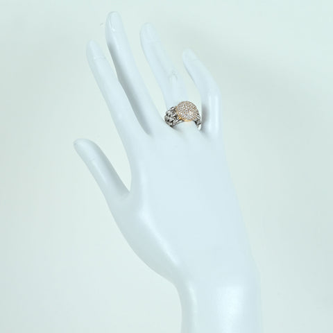 【中古】K18WG/YG DIAMOND RING ダイヤモンドチェーンリング D0.78ct 11.4g #12.5