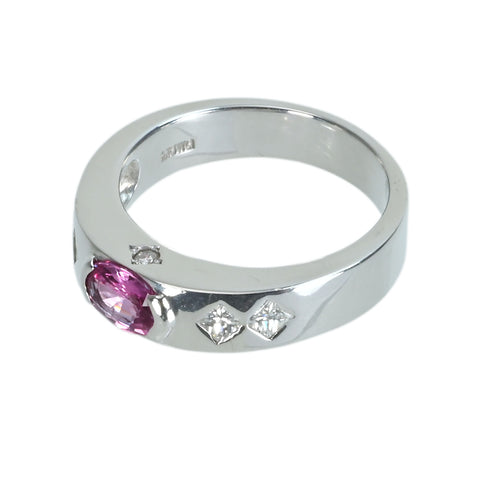 [Pre-owned] K18WG Pink Sapphire Ring PS 0.656ct D 0.45ct 7.4g #14 