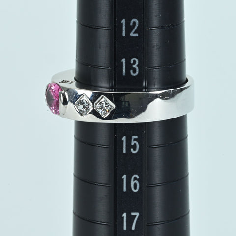 [Pre-owned] K18WG Pink Sapphire Ring PS 0.656ct D 0.45ct 7.4g #14 