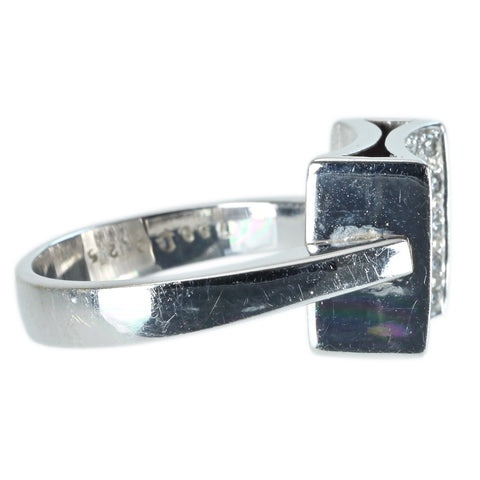 Pre-owned 18K White Gold Ruby Diamond Reversible Ring, 0.90ct R, 0.25ct D, 6.9g, #12 