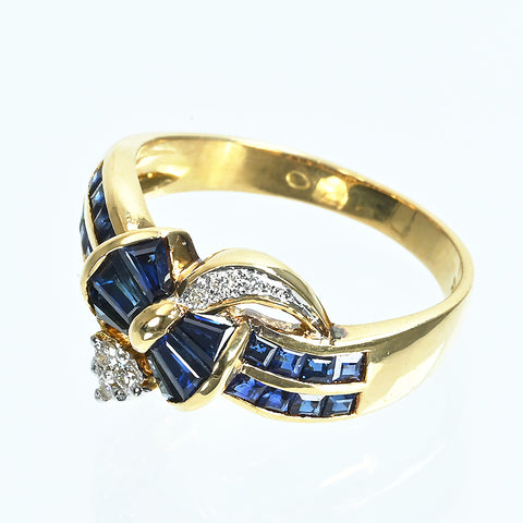 【中古】18KYG SAPPHIREサファイアリング 2.6g #8