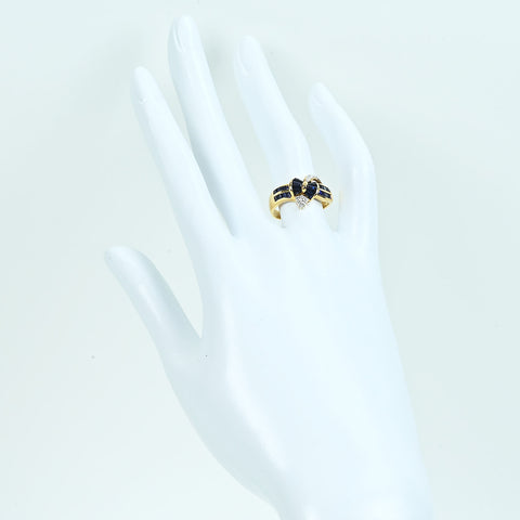 【中古】18KYG SAPPHIREサファイアリング 2.6g #8