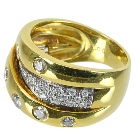 【中古】K18YG/PT900 DIAMOND RING ダイヤモンドリング D1.00ct 13.6g #18