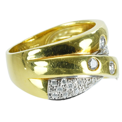 【中古】K18YG/PT900 DIAMOND RING ダイヤモンドリング D1.00ct 13.6g #18