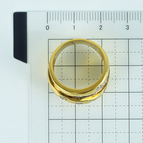 【中古】K18YG/PT900 DIAMOND RING ダイヤモンドリング D1.00ct 13.6g #18