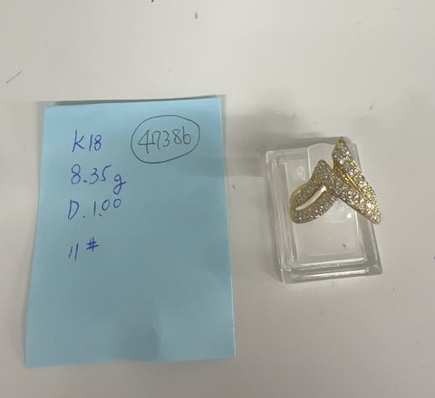 【中古】 K18YG DIAMOND RING ダイヤモンドリング D1.00ct 8.3g #11