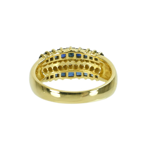 【中古】K18YG SAPPHIREサファイアリング S1.10ct D0.23ct 4.9g #12