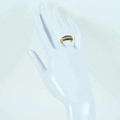 【中古】K18YG SAPPHIREサファイアリング S1.10ct D0.23ct 4.9g #12