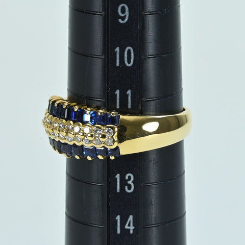 【中古】K18YG SAPPHIREサファイアリング S1.10ct D0.23ct 4.9g #12
