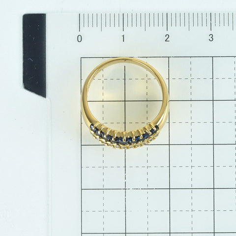 【中古】K18YG SAPPHIREサファイアリング S1.10ct D0.23ct 4.9g #12