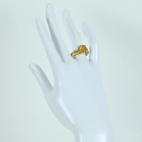 【中古】BIBIGI ビービージー K18YG イエローサファイア/ダイヤモンドリング 8.5g #15