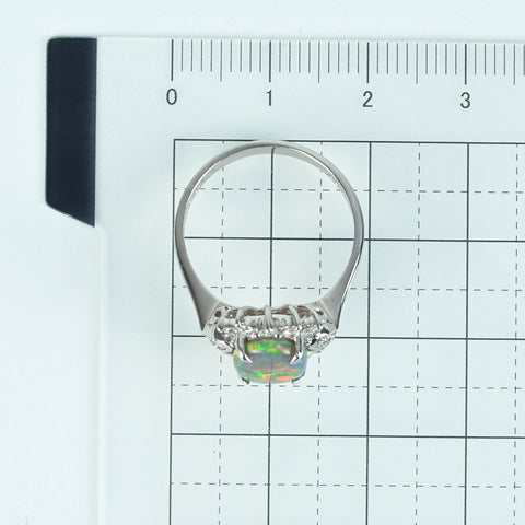 [Pre-owned] K18WG OPAL Black Opal Ring, BO 1.50ct, D 0.38ct, 3.5g, #13.5 