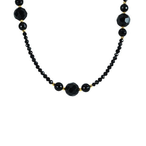 【中古】 K18YG ONYXオニキスネックレス 18.2g