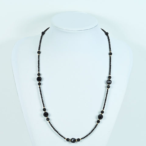 【中古】 K18YG ONYXオニキスネックレス 18.2g