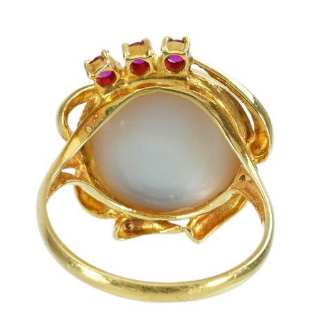 【中古】K18YG MABE PEARLマベパールリング 13.5mm 4.1g #10.5