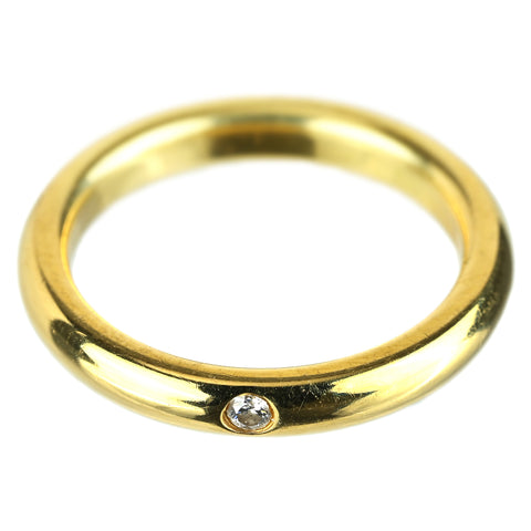 【中古】TIFFANY＆Co K18YG ダイヤモンドスタッキングバンドリング 3.7g #6.5