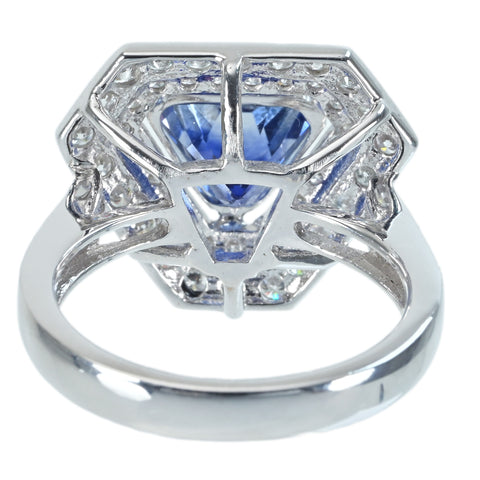 【中古】K18WG SAPPHIRE RING スリランカ産サファイアリング S4.08ct D0.96ct GRS鑑別書 7.2g #14