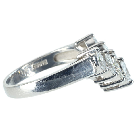 【中古】PT900 DIAMOND ダイヤモンドVラインリング D0.90ct 5.6g #12