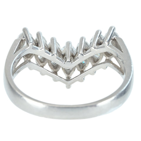 【中古】PT900 DIAMOND ダイヤモンドVラインリング D0.90ct 5.6g #12