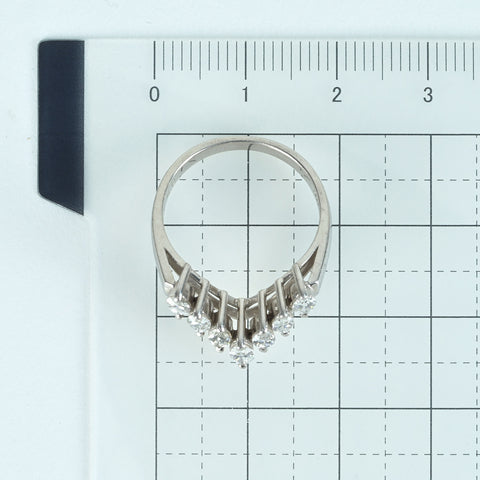 【中古】PT900 DIAMOND ダイヤモンドVラインリング D0.90ct 5.6g #12