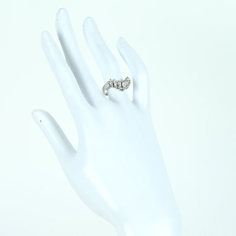 【中古】PT900 DIAMOND ダイヤモンドVラインリング D0.90ct 5.6g #12