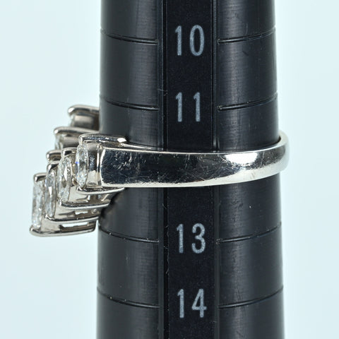 【中古】PT900 DIAMOND ダイヤモンドVラインリング D0.90ct 5.6g #12