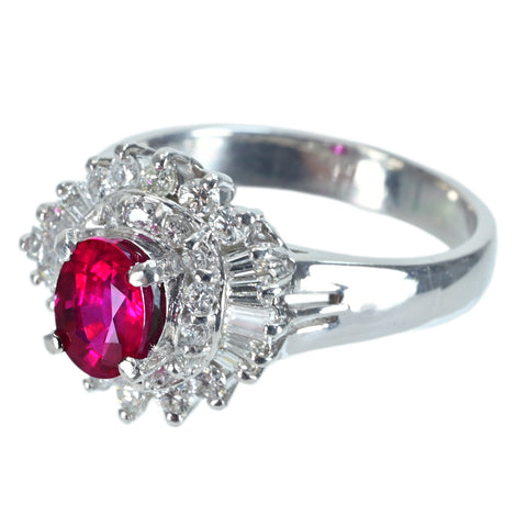 【中古】PT900 RUBY RING ルビーリング R0.97ct D0.62ct 7.4g #11