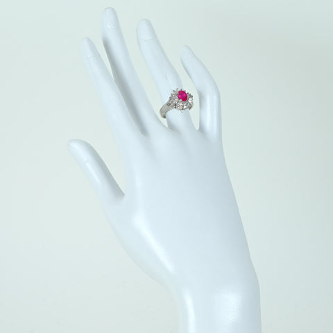【中古】PT900 RUBY RING ルビーリング R0.97ct D0.62ct 7.4g #11