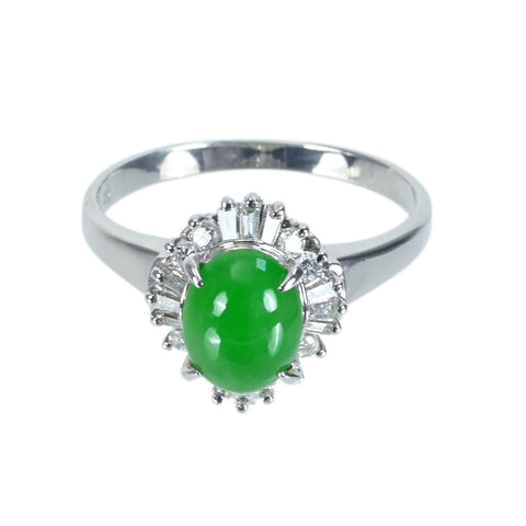 [Used] PT900 Jadeite Ring, Jadeite 1.78ct, Diameter 0.30ct, 5.5g, #14